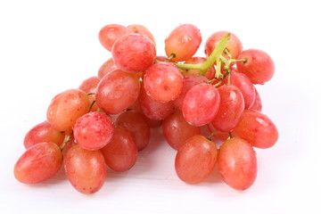 Fresh grapes on a white background.