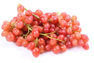 Fresh grapes on a white background.