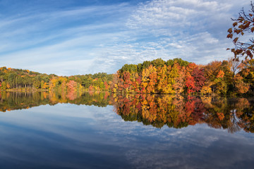 A Beautiful Morning of Autumn in Framingham Massachusetts