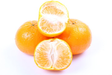 Orange fruit on white background