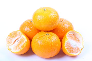 Orange fruit on white background