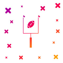 Color American football with goal post icon isolated on white background. Gradient random dynamic shapes. Vector Illustration