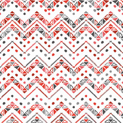 Abstract vector colorful coral zigzag line pattern