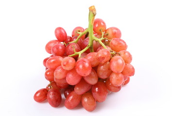 Fresh grapes on a white background.