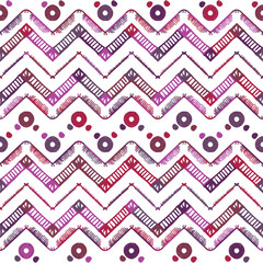 Abstract vector colorful coral zigzag line pattern