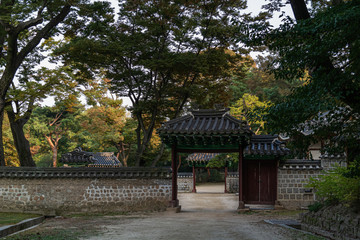 Fall of the secret garden of Changdeok Palace, a World Heritage Site in Seoul, South Korea