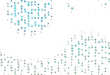 Light BLUE vector background with cards signs.