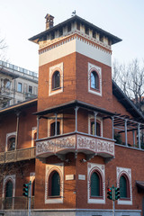 Historic building along via Mascheroni in Milan