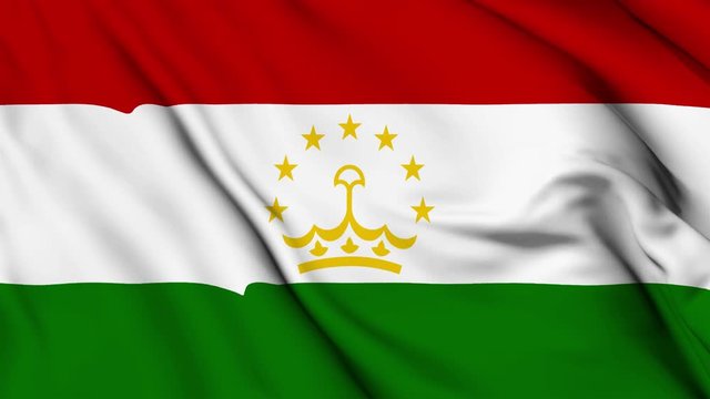 Tajikistan flag is waving 3D animation. tajikistan flag waving in the wind. National flag of tajikistan. flag seamless loop animation. 4K
