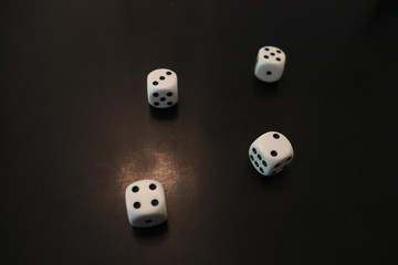 dice on black background