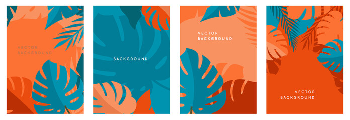 Vector set of abstract backgrounds with copy space for text - bright vibrant banners, posters, cover design templates, social media stories