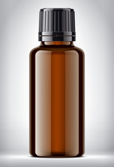 Bottle on background. Glossy surface version. 