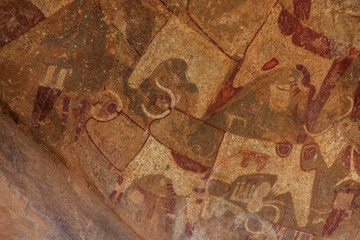 Fototapeta na wymiar Amazing Inside View Pictures of the Laas Geel cave formations - an earliest known cave paintings in the Horn of Africa, Somaliland