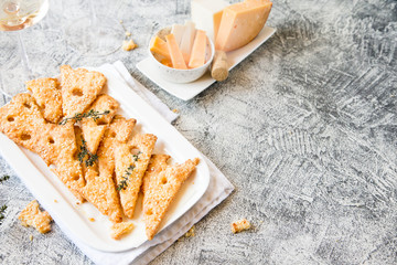 Homemade Cheese Cookies. Cheese cookies, homemade wholesome pastries. Cheese and White Wine.