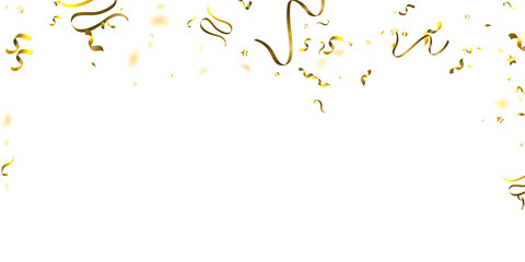 Obraz premium Holiday Serpentine. Gold Foil Streamers Ribbons.