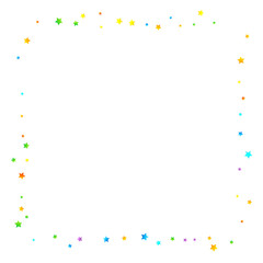 Rainbow Festive Confetti. Carnival Star Falling.