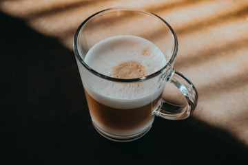 cappuccino as breakfast on a sunny day
