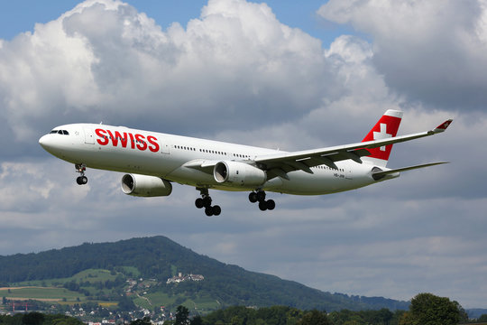 Swiss Air Lines Airbus A330 airplane at Zurich airport