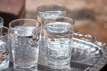 Glasses of pure still water
