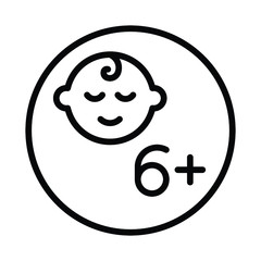 Obraz premium 6 months baby icon