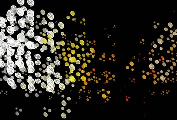 Dark Yellow, Orange vector template with bubble shapes.