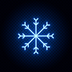 snow blue neon vector icon