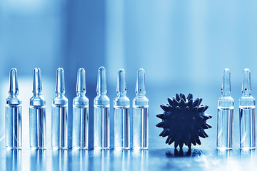 ampoules medicine vaccine concept, abstract background, vaccination virus protection