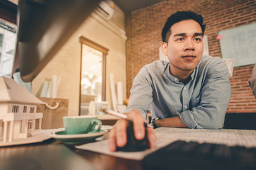 Team of engineer discussing of construction plan about the house plan the project for use in construction. Engineer, Engineering, Architecture, Design, Planning, Occupation concept.