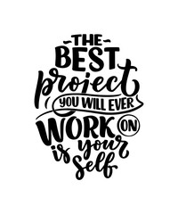 Be yourself lettering slogan. Funny quote for blog, poster and print design. Modern calligraphy text about selfcare. Vector