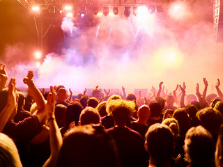 Fototapeta na wymiar concert crowd at rock concert
