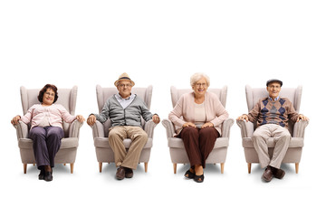 Senior people sitting in armchairs - Powered by Adobe