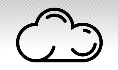 cloud computing drive storage or cumulus cloud vector flat icons on a transparent background