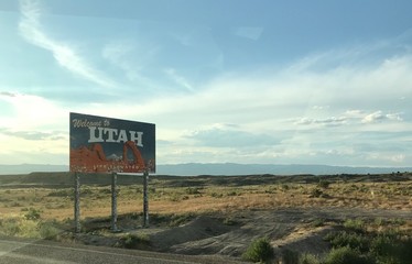 Obraz premium road sign in the desert