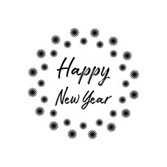 happy new year icon vector illustration, concept text symbol object holiday
