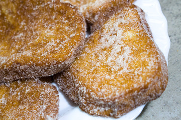 I cooked French toast. They are also called torrijas in Spain