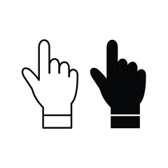 pointer with a hand to click as computer mouse