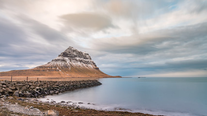 Long exposure on the "Kirkjufell Mt." in Iceland