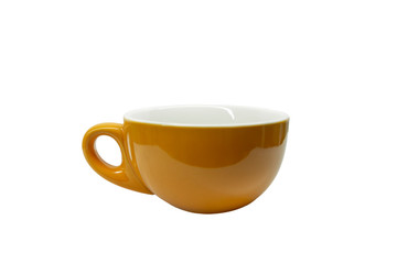 Orange Ceramic Mug isolated on white background with clipping path
