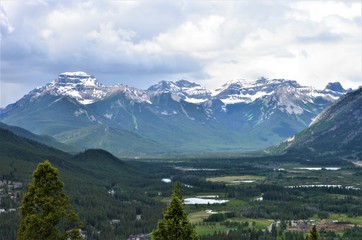 The beautiful and scenic view of Banff, Alberta when you are on top of the Tunnel Mountain. 