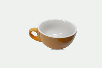 Orange Ceramic Mug isolated on white background with clipping path