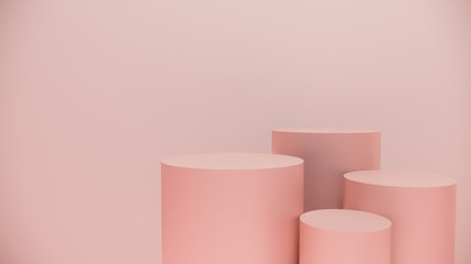 cosmetics circle.stand pastel background,3d rendering design