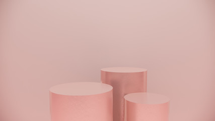 cosmetics stand pastel background,3d rendering design
