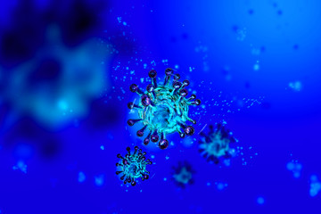 Virus. Corona virus concept. Flu outbreak and influenza. Dangerous flu strain cases as a pandemic.