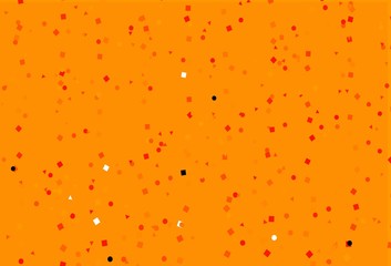 Light Orange vector template with crystals, circles, squares.