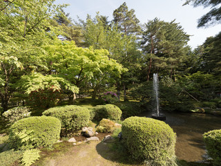 Jardines Kenrokuen, en Kanazawa, Japón