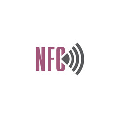 NFC related icon on background for graphic and web design. Creative illustration concept symbol for web or mobile app
