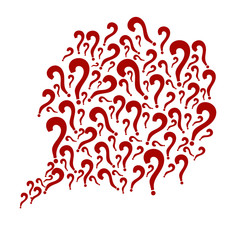 dialog box of question marks. question mark symbol