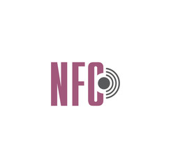 NFC related icon on background for graphic and web design. Creative illustration concept symbol for web or mobile app