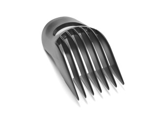Clipper attachment that allows you to change the length of your hair. Isolated on a white background with a shadow