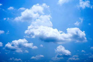 Naklejka na ściany i meble Natural white clouds in the blue sky